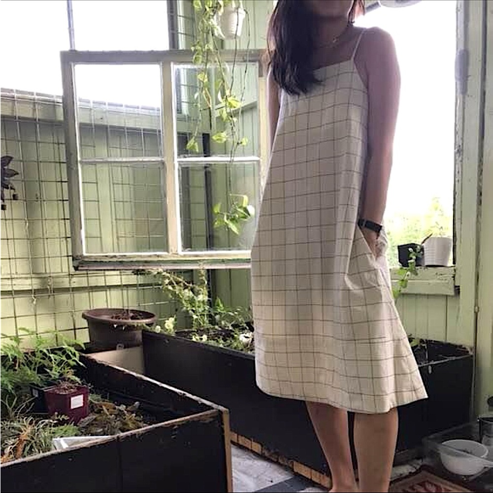 Oak and Fort Grid shift dress